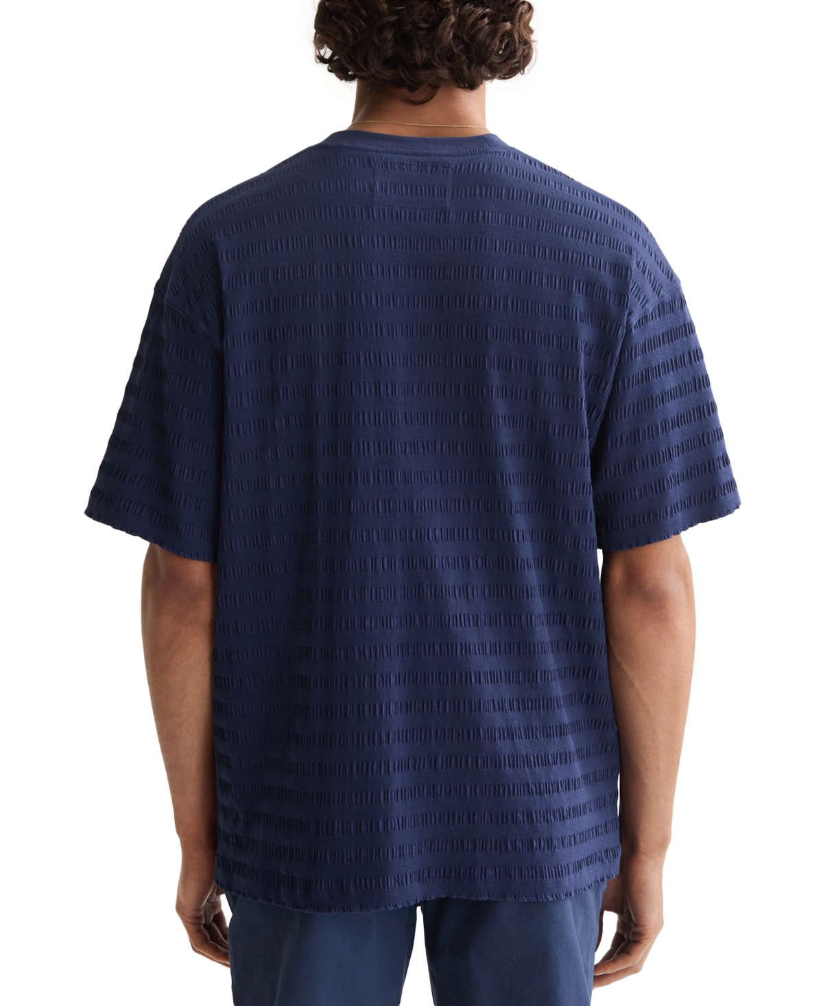 Scotch & Soda Texture Stripe T-shirt In Blue