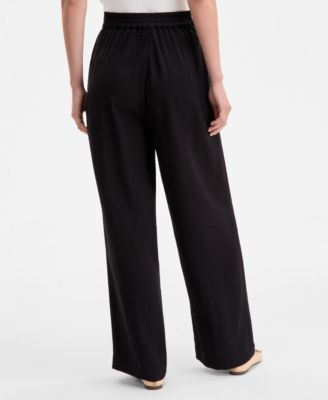 Women's High-Rise Pleated Straight-Leg Pants, Exclusively at Macy's