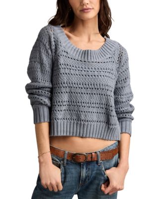 Lucky Brand - Women's Off-The-Shoulder Cotton Sweater