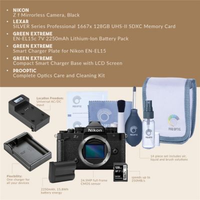 Z f Mirrorless Camera, Bundle with Memory Card, EN-EL15c Lithium-Ion Battery and Smart Charger
