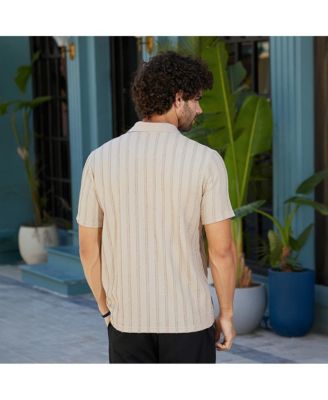 Men's Saltbox Beige Wicker-Tactile Polo T-Shirt
