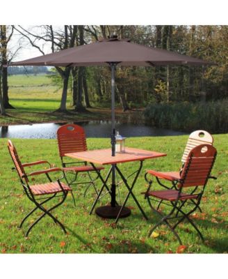 9 Feet Patio LED Solar Umbrella with Crank