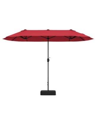 LUCKY ONE 13 Feet Double-Sided Patio Twin Table Umbrella with Crank Handle