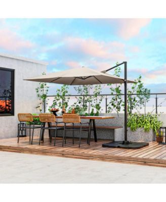 9.5 Feet Square Patio Cantilever Umbrella with 360° Rotation