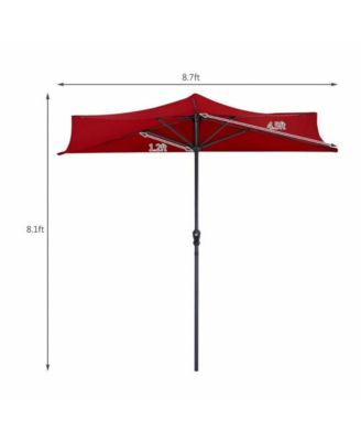 9 Feet Patio Bistro Half Round Umbrella without Weight Base