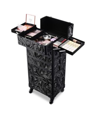 3-Piece Makeup Train Cases Cosmetic Organizer Kit Wheel CB Dusk