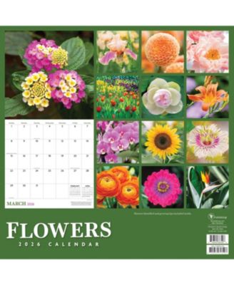 2026 Flowers Wall Calendar