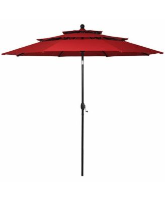 10 Feet 3 Tier Outdoor Patio Umbrella with Double Vented