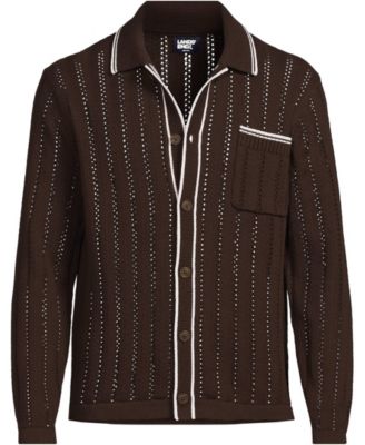 Men's Long Sleeve Button Through Summer Polo Cardigan