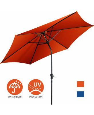 9 FT Outdoor Market Patio Table Umbrella Push Button Tilt Crank Lift