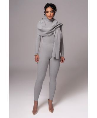 Women's Grey Naaya Ribbed Leggings