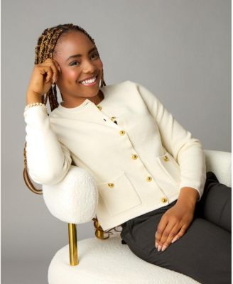 Women's Itch-Free Merino Wool Button Cardigan with Soft Lining