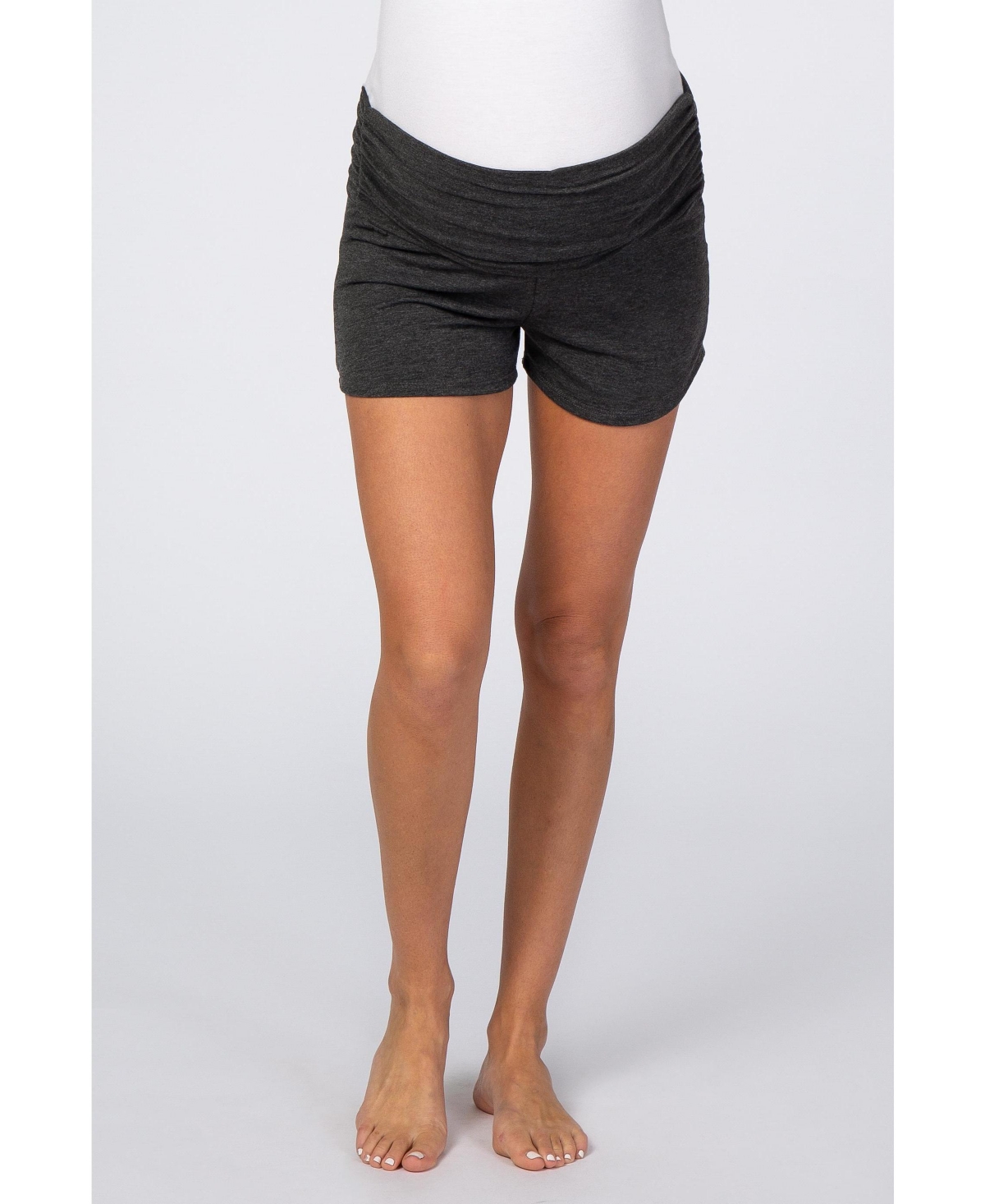 Maternity Charcoal Ruched Side Lounge Shorts - Charcoal grey