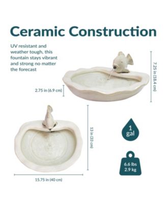 7"H Electric Glazed Ceramic Fish Outdoor Water Fountain