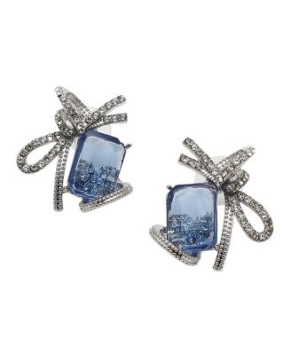 Crystal-Bow Stud Earrings