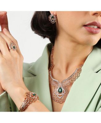 -Plated Stones Jewellery Set