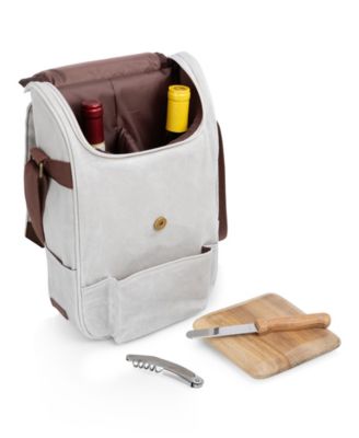 2 Bottle Wine and Cheese Board Cooler Tote Bag Set