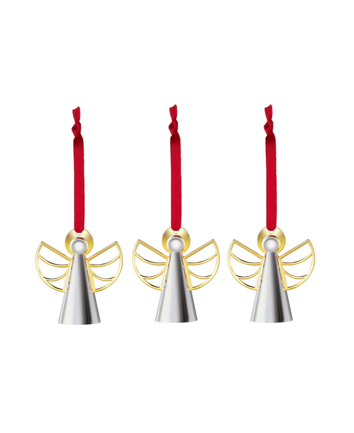 Nambe Mini Angel Ornament, Set Of 3 In Silver