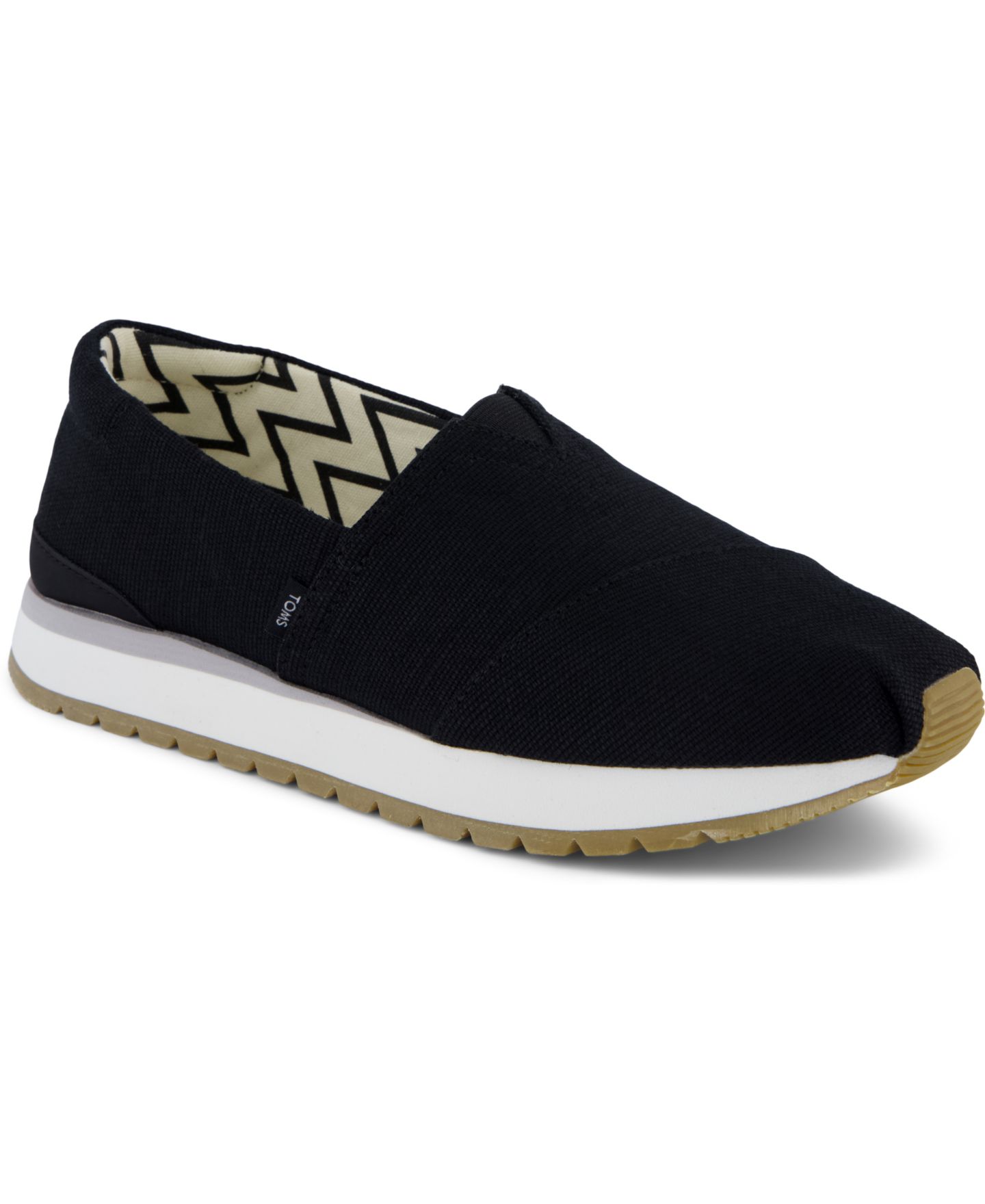 Женские кроссовки TOMS Resident Plus Almond Toe, цвет: Чёрный холщовый — фото 1