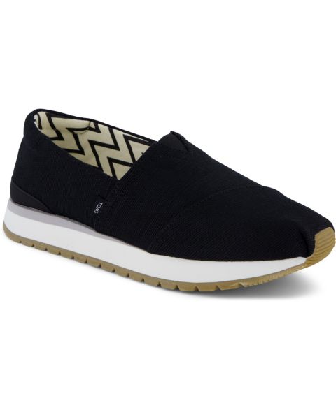 Женские кроссовки TOMS Resident Plus Almond Toe, цвет: Чёрный холщовый