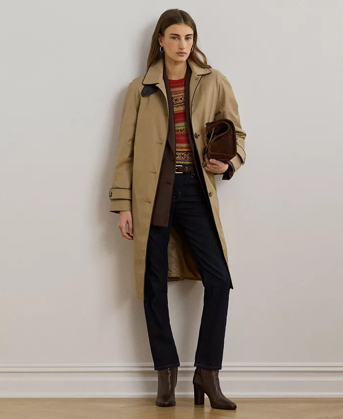 Women's Buttoned Maxi Trench Coat - thumbnail 10