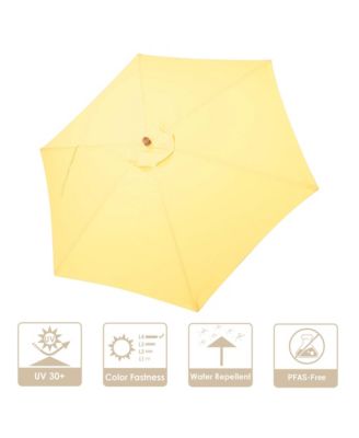 9ft Outdoor Umbrella  Replacement Canopy with 6 Ribs Market Table Top Sunshade Cover Garden Beach Balcony