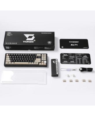 AL71 75% Mechanical Keyboard,Full Aluminum CNC,Hot Swappable Gasket,2.4GHz Wireless BT5.0/USB-C Wired,NKRO Programmable RGB Backlight Creamy Typing for Win/Mac
