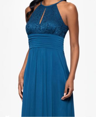 Women's Lace-Top Keyhole Dress