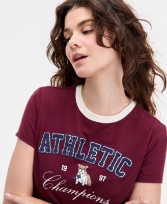 Juniors' Sporty Crewneck T-Shirt