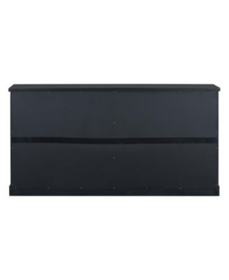 Wooden Sideboard with Pine Doors & Metal Handles