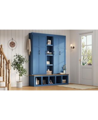 Farmhouse Hall Tree with Bench & Storage