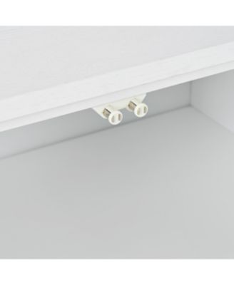 Carved 4-Door Sideboard - Handleless, Press-to-Open (White)