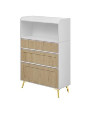 White Wood 3-Drawer Storage Cabinet
