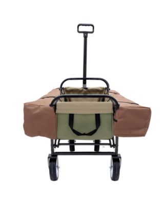 Collapsible Utility Wagon Cart with Liners - Green