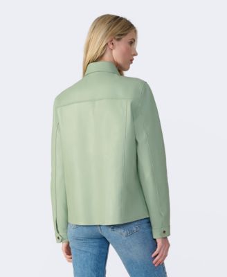 Women's Leather Shirt Jacket, Created for Macy's