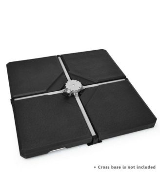 4 Pieces Square Fillable Patio Umbrella Base Set with Handle and Funnel