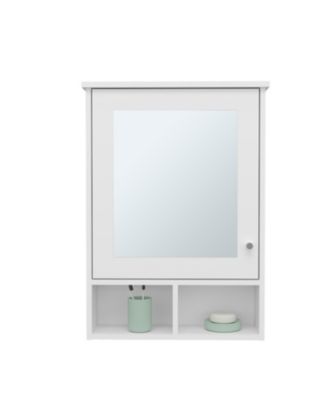 1Pc 5 Shelves, Mirrored Door & Space-Saving Design Medicine Cabinet