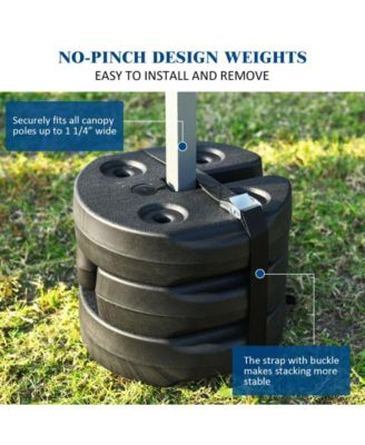 4 Pieces 20Lbs Water Filled Weight Plates for Shade Umbrella