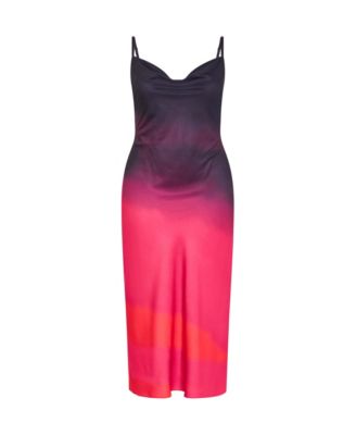 Plus Size Ombre Cowl Dress
