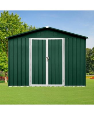 Metal garden sheds 6ftx8ft outdoor storage sheds Green+White