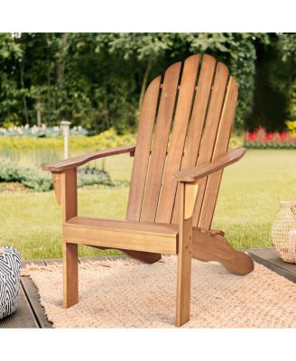 Outdoor Adirondack Chair Solid Wood Patio Garden Furniture