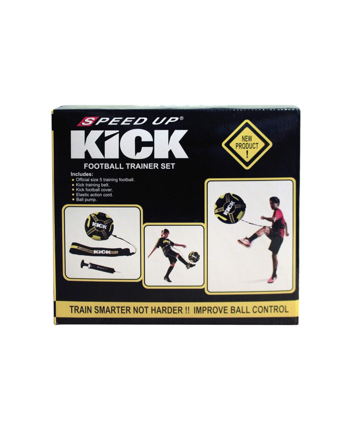 Amber Fight Gear Soccer Football Kick Throw Solo Trainer Practice Training Aide with Adjustable Waist Belt - Fits Ball Size 3, 4, and 5
