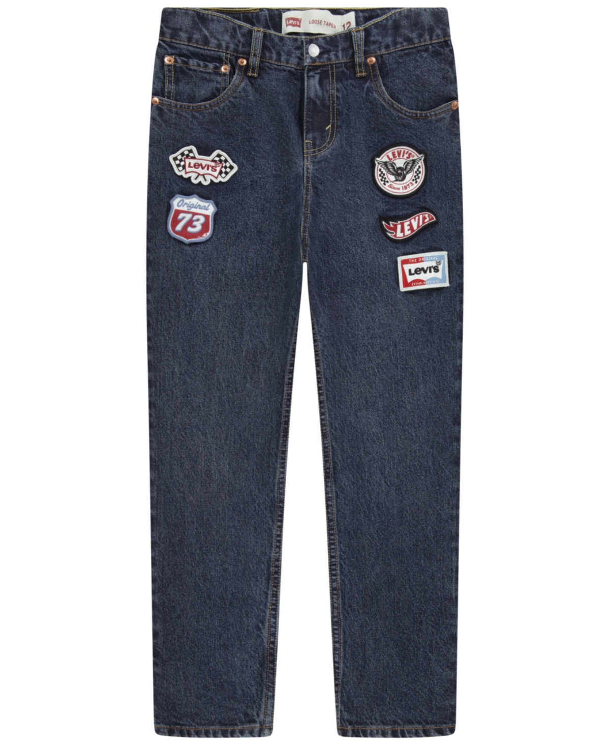 Levi's Big Boys Stay Loose Tapered Fit Patch Jeans In Black
