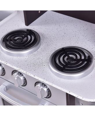 Kids Cooking Pretend Play Toy Wooden Kitchen Set Children Playset Vintage