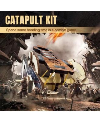 LIVEVIE 3D Wooden Catapult Kit STEM Toy for Kids, Includes Panels, Elastic Bands, and EVA Balls, Explore Physics Principles of Force, Trajectory, and Levers, Educational Craft Kit