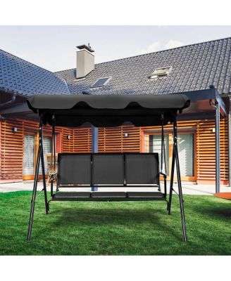 Outdoor Porch Swing Canopy Patio Swing Chair 3 Person Canopy Hammock