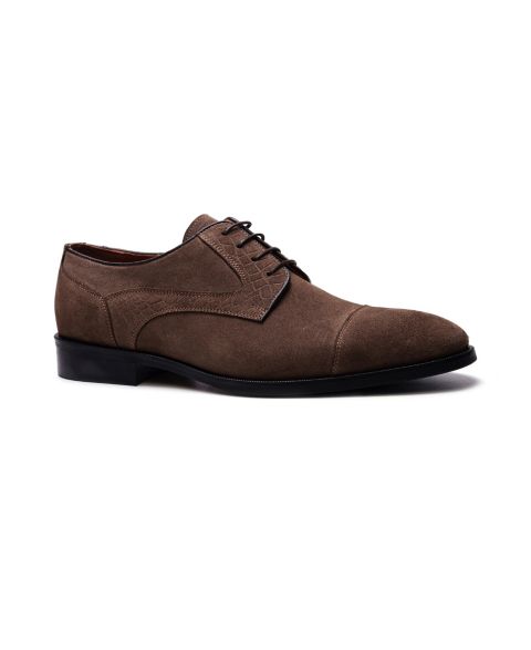 Мужские туфли Carlos by Carlos Santana Havens Cap Toe Derby, цвет: Тёмный коричневый замшевый