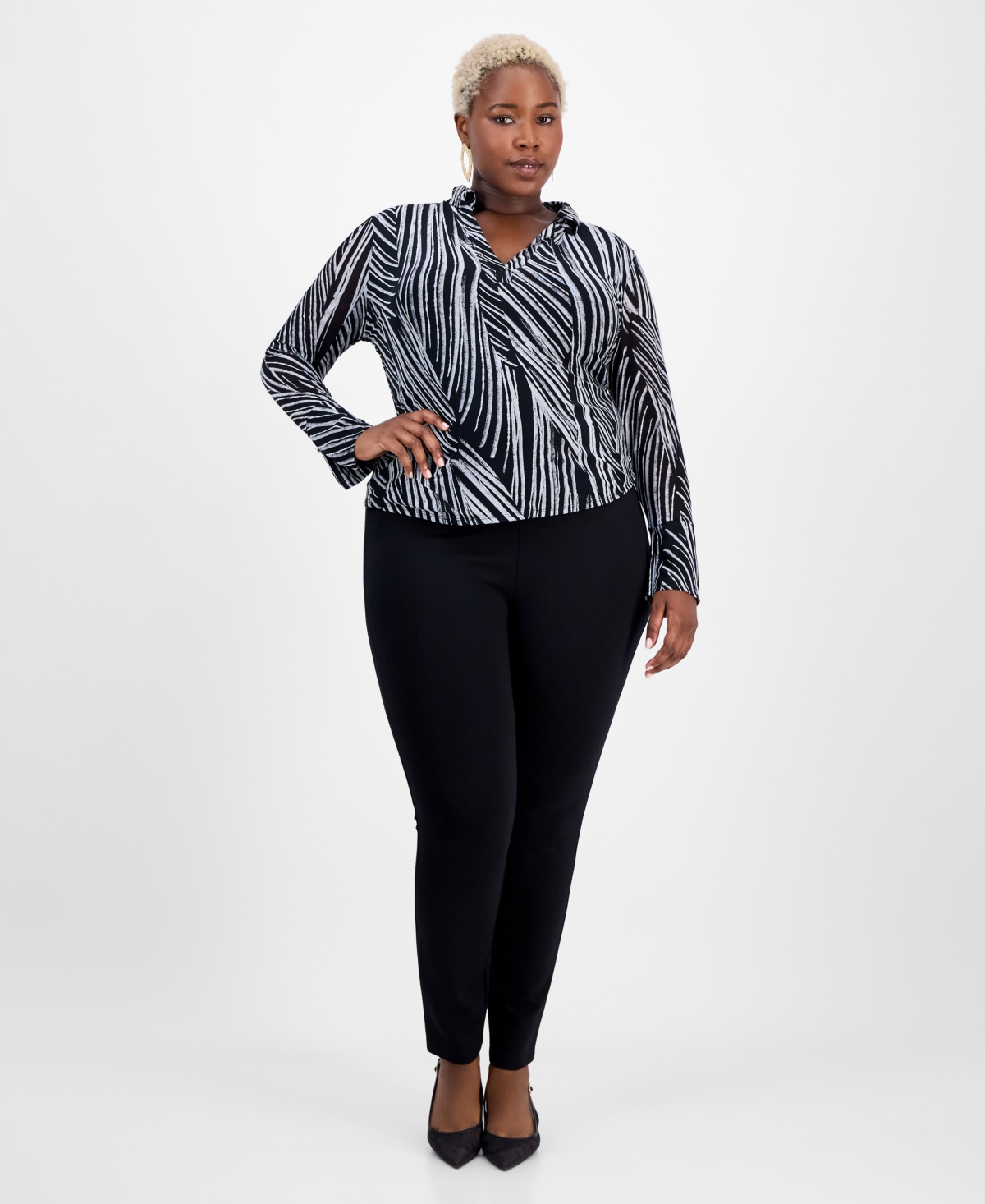 Plus Size High-Rise Leggings, Macy's Exclusive - Deep Black