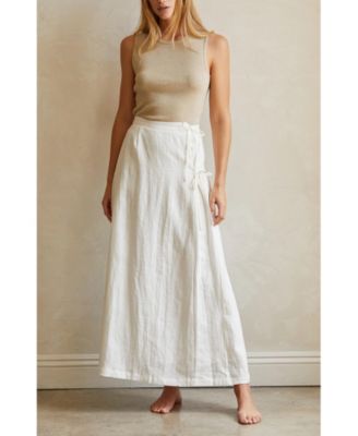 Women's Wionna Faux Wrap Linen Maxi Skirt