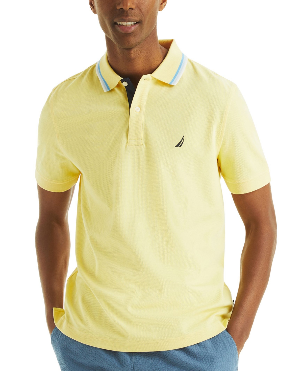 Men's Textured Polo Shirt - Sunshine